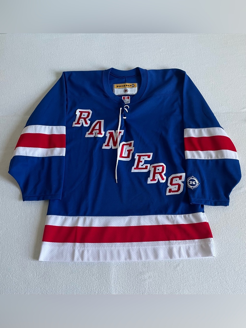 Vintage Blue KOHO New York Rangers NHL Hockey Jersey Size Medium Made in Canada